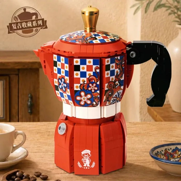 Pantasy building-block Moka pot coffee maker replica set