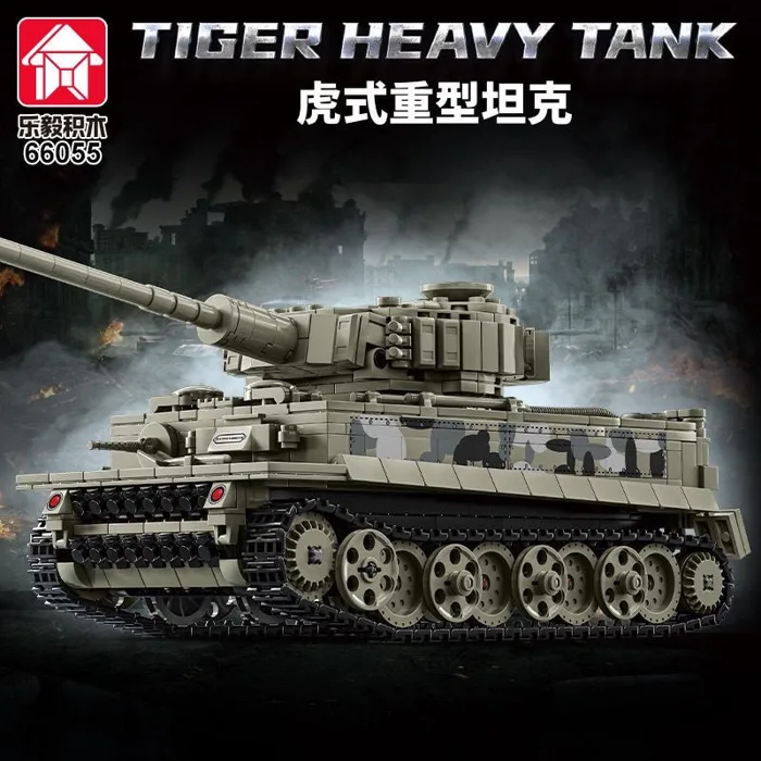 LEYI building-block Tiger heavy tank WWII model
