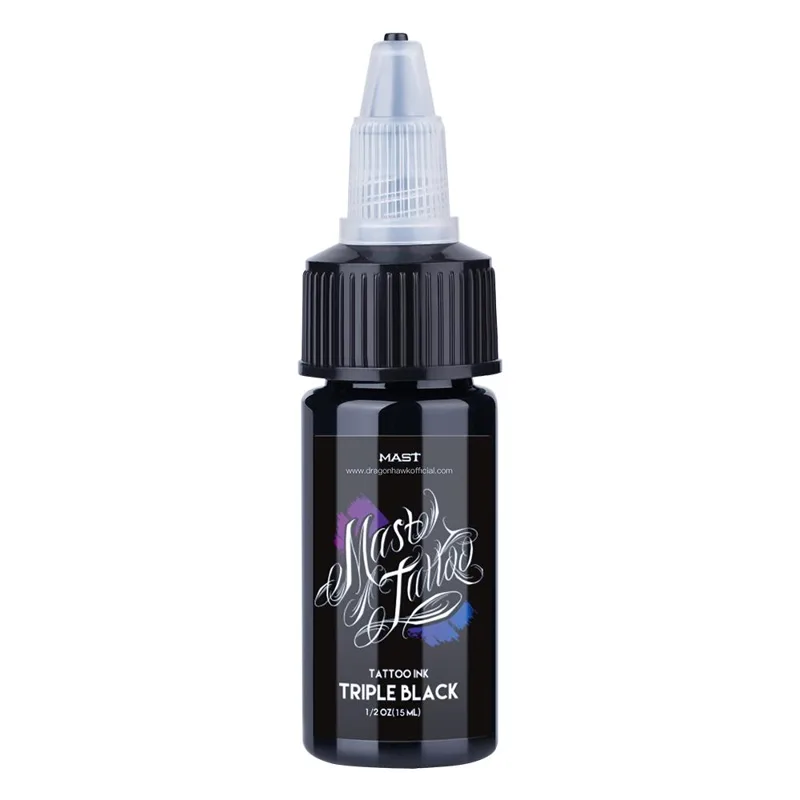 Mast Tattoo Ink Triple Black bottle, 1/2oz, 15ml